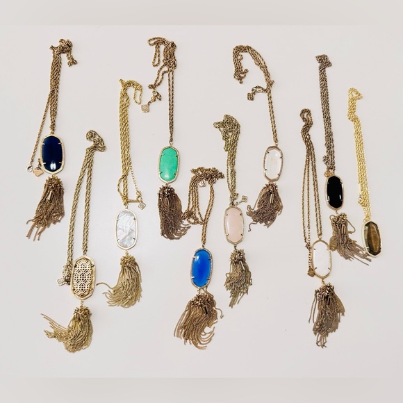 KENDRA SCOTT Tatiana Long Beaded Turquoise Tassel Statement Necklace - Picture 10 of 12